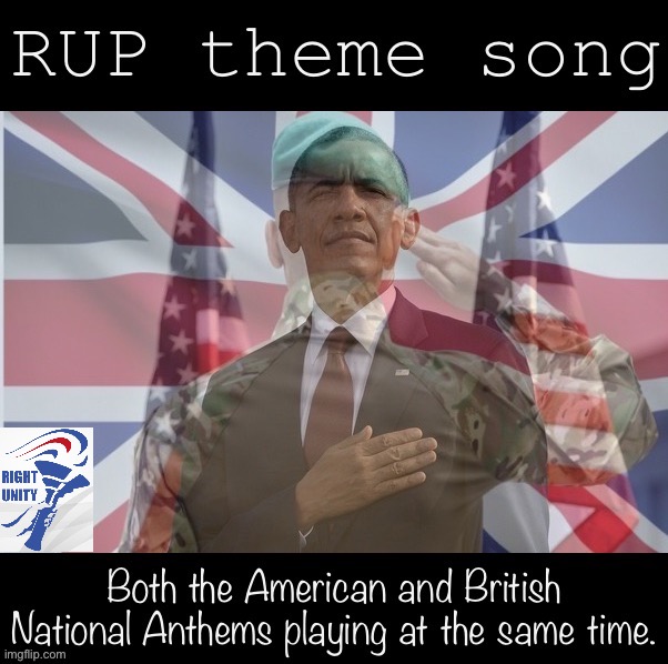 Somehow not as much of an absolute trainwreck as the song would be. | image tagged in national anthem,obama,barack obama,rup,rup party,salute | made w/ Imgflip meme maker