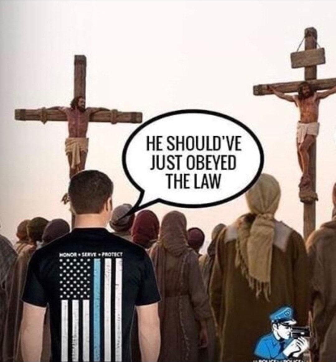 High Quality Blue lives matter jesus Blank Meme Template