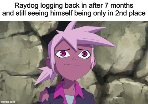 kipo confused | Raydog logging back in after 7 months and still seeing himself being only in 2nd place | image tagged in kipo confused | made w/ Imgflip meme maker