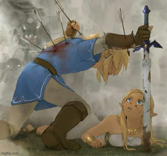 such a sad picture | image tagged in link and zelda | made w/ Imgflip meme maker