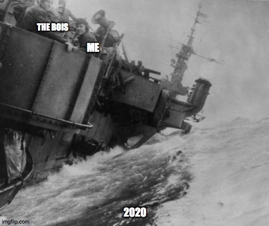 Uss Samagone | THE BOIS; ME; 2020 | image tagged in aircraft carrier | made w/ Imgflip meme maker