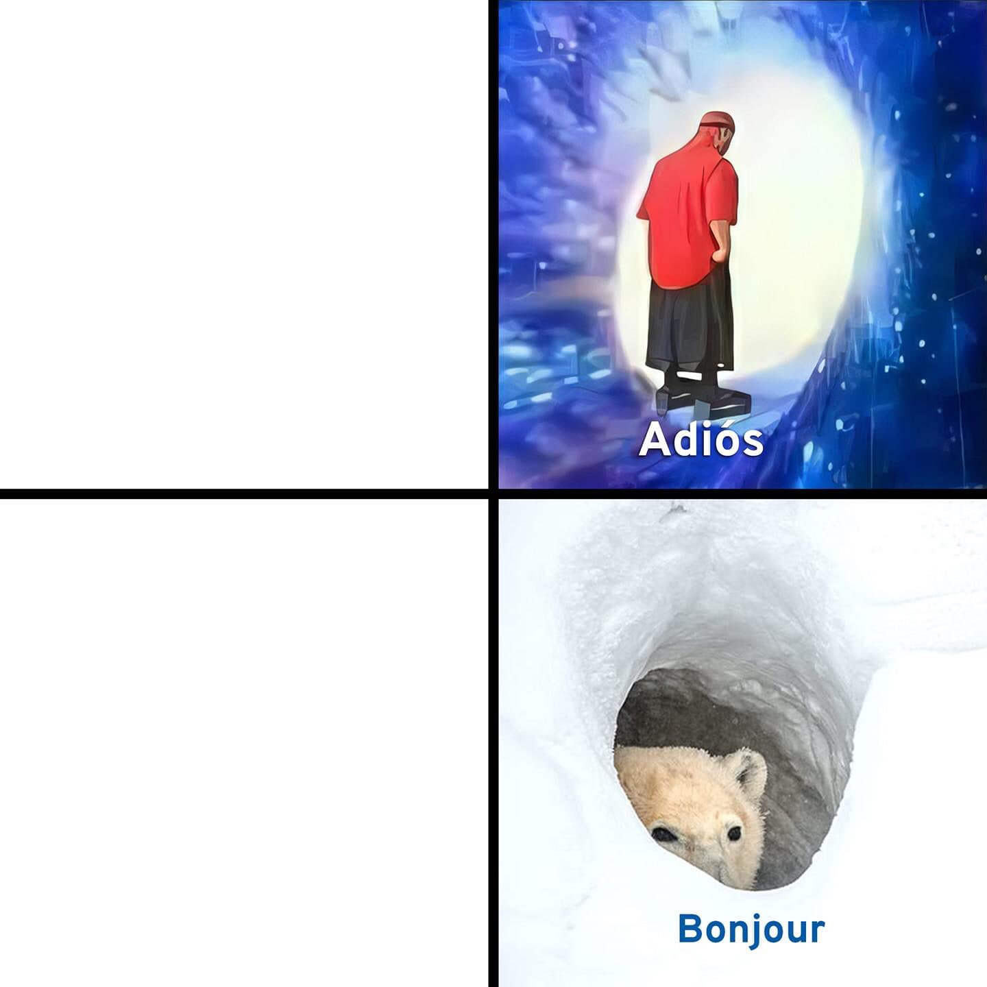 Adios/Bonjour Blank Meme Template