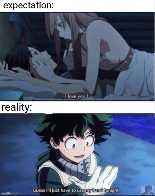 expectation:; reality: | image tagged in anime,expectation vs reality | made w/ Imgflip meme maker