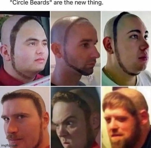 Circle beards the new thing | image tagged in funny,funny memes,memes,beard,men,haircut | made w/ Imgflip meme maker