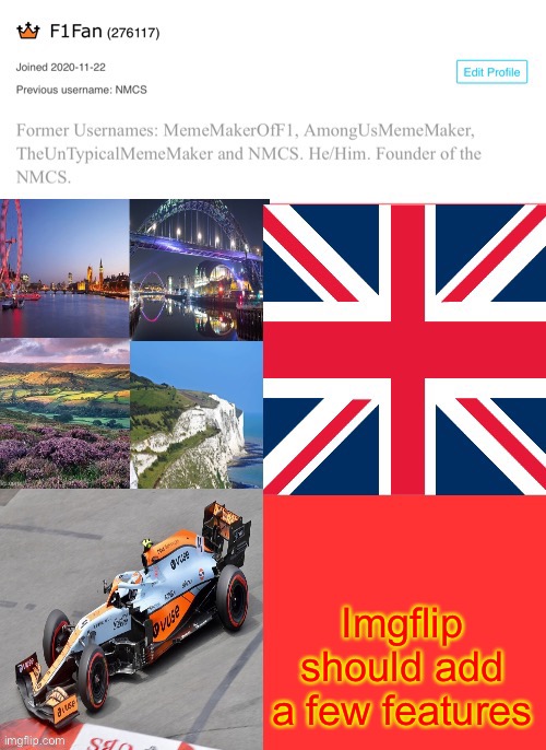 F1Fan Announcement Template | Imgflip should add a few features | image tagged in f1fan announcement template | made w/ Imgflip meme maker
