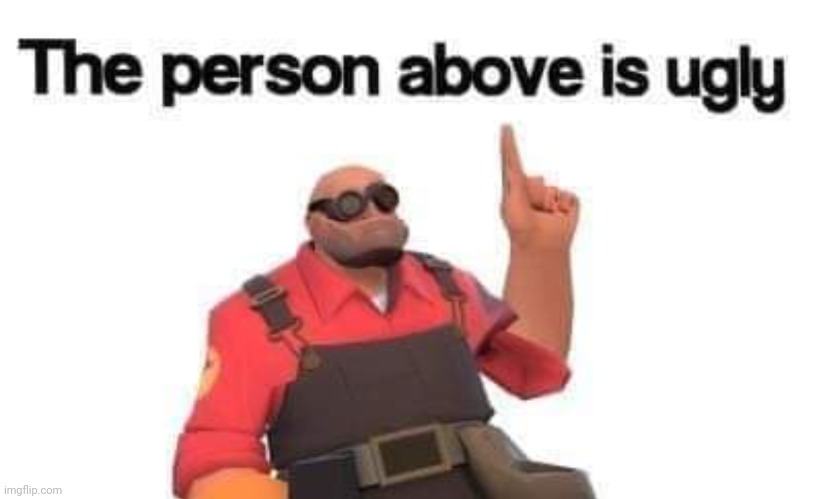 The person above is ugly | image tagged in the person above is ugly | made w/ Imgflip meme maker