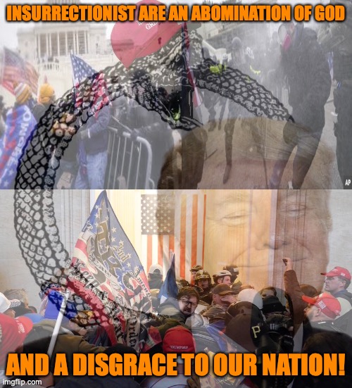 Jan. 6 2021 riot Ouroboros | INSURRECTIONIST ARE AN ABOMINATION OF GOD; AND A DISGRACE TO OUR NATION! | image tagged in jan 6 2021 riot ouroboros | made w/ Imgflip meme maker