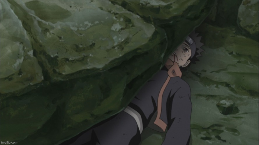 rain drop, drop top, Obito got crushed by a rock rock | made w/ Imgflip meme maker