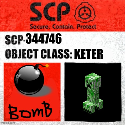 SCP Label Template: Keter | KETER; 344746 | image tagged in scp label template keter | made w/ Imgflip meme maker