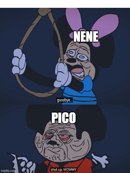 Basically Fanon Nene Interactive Suicide | NENE; PICO | image tagged in blank white template | made w/ Imgflip meme maker