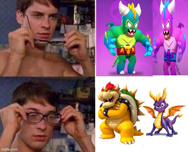 What I had in mind about these 2 new editions to brawl stars | image tagged in spiderman glasses,brawl stars | made w/ Imgflip meme maker