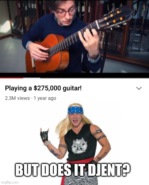 BUT DOES IT DJENT? | image tagged in funny memes | made w/ Imgflip meme maker