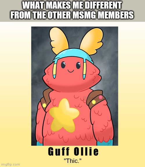 WHAT MAKES ME DIFFERENT FROM THE OTHER MSMG MEMBERS | made w/ Imgflip meme maker