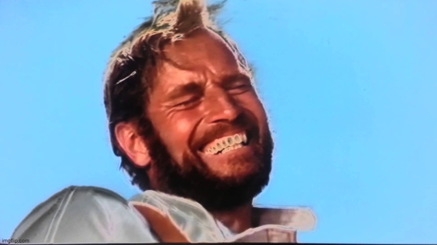 Charlton Heston Planet of the Apes Laugh | image tagged in charlton heston planet of the apes laugh | made w/ Imgflip meme maker