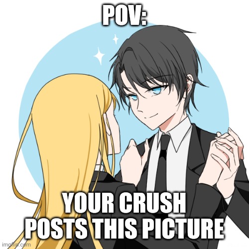 If you choose the girl as your oc's crush it's preferred to use a male oc, if you choose the boy then it's preferred to use a fe | POV:; YOUR CRUSH POSTS THIS PICTURE | image tagged in short | made w/ Imgflip meme maker