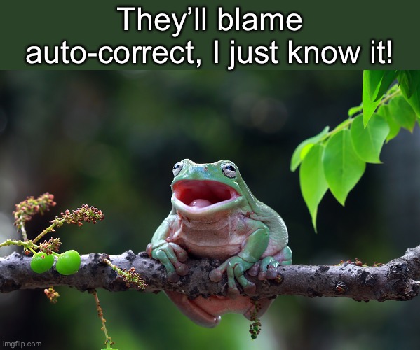 They’ll blame auto-correct, I just know it! | made w/ Imgflip meme maker