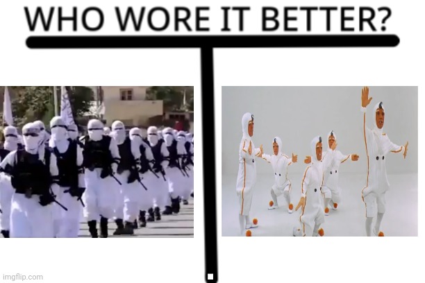 Who Wore it Better? | . | image tagged in who wore it better,taliban,oompa loompa,memes | made w/ Imgflip meme maker