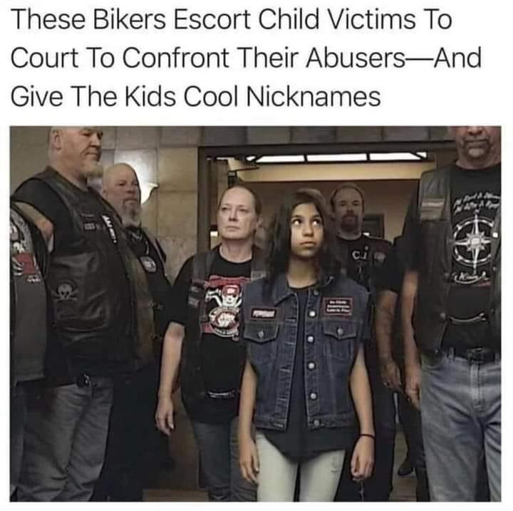 Bikers escort abuse victims Blank Meme Template