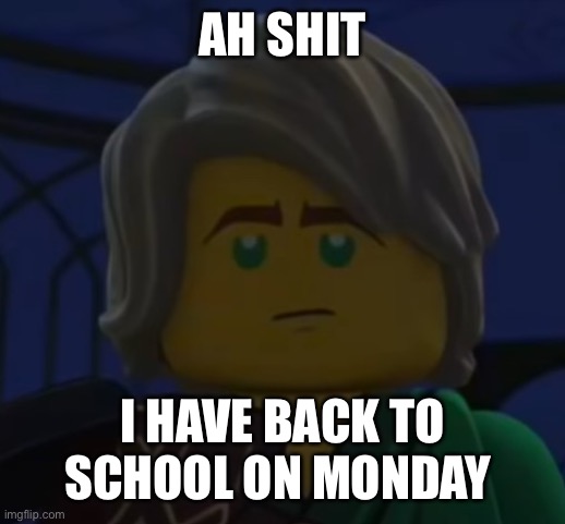 Hello, Cole | AH SHIT; I HAVE BACK TO SCHOOL ON MONDAY | image tagged in hello cole | made w/ Imgflip meme maker