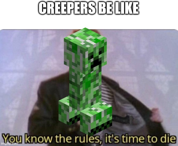 Creepers | CREEPERS BE LIKE | image tagged in you know the rules its time to die | made w/ Imgflip meme maker