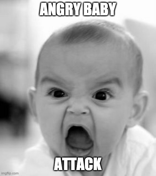 Angry Baby Meme | ANGRY BABY ATTACK | image tagged in memes,angry baby | made w/ Imgflip meme maker