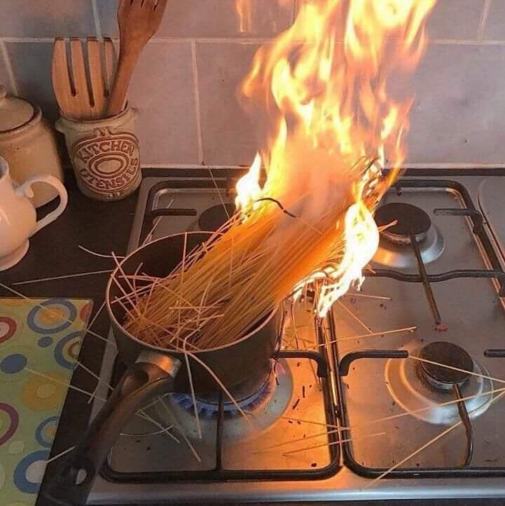 Pasta on Fire Blank Meme Template