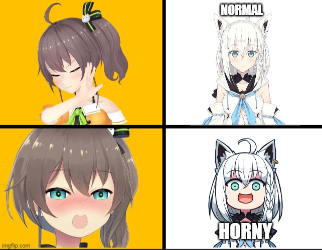 Matsuri's approve | NORMAL; HORNY | image tagged in hololive,funny memes | made w/ Imgflip meme maker