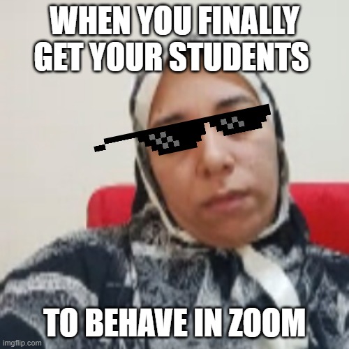 The pro online teacher | WHEN YOU FINALLY GET YOUR STUDENTS; TO BEHAVE IN ZOOM | image tagged in memes | made w/ Imgflip meme maker