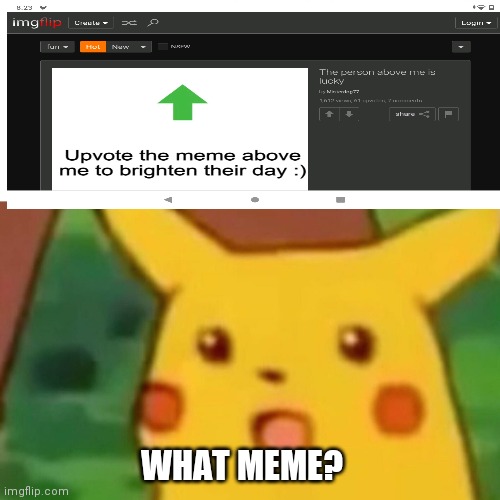 Surprised Pikachu | WHAT MEME? | image tagged in memes,surprised pikachu | made w/ Imgflip meme maker