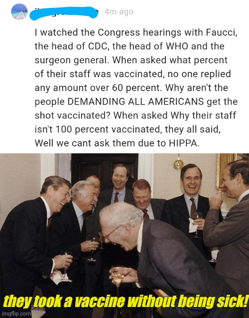 bwahaha! | they took a vaccine without being sick! | image tagged in and then he said | made w/ Imgflip meme maker