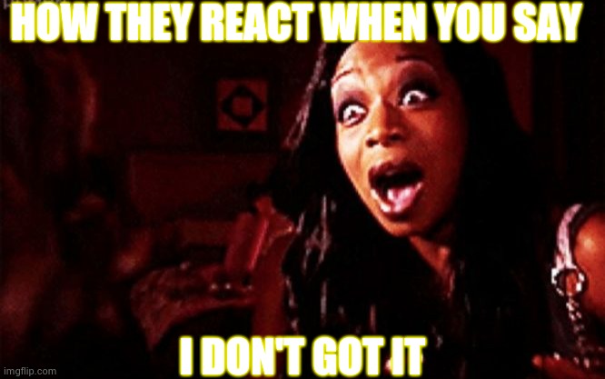 Let me hold sumtin | HOW THEY REACT WHEN YOU SAY; I DON'T GOT IT | image tagged in beyonc tiffany pollard | made w/ Imgflip meme maker