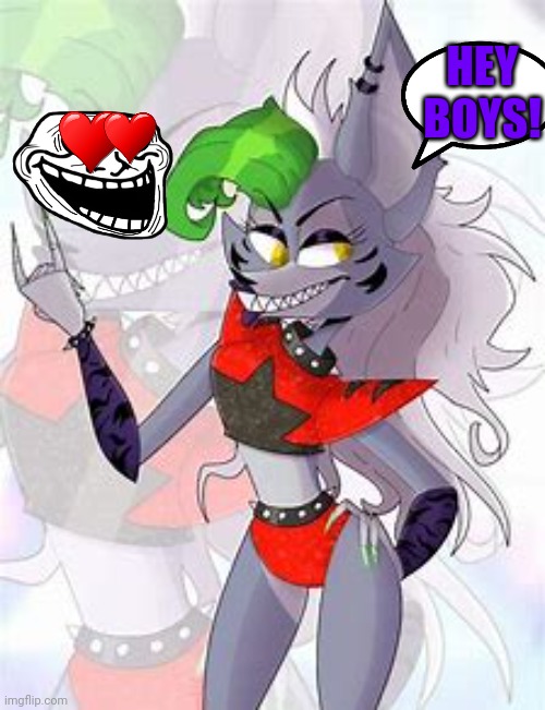 Roxanne the wolf | HEY BOYS! | image tagged in roxanne the wolf | made w/ Imgflip meme maker