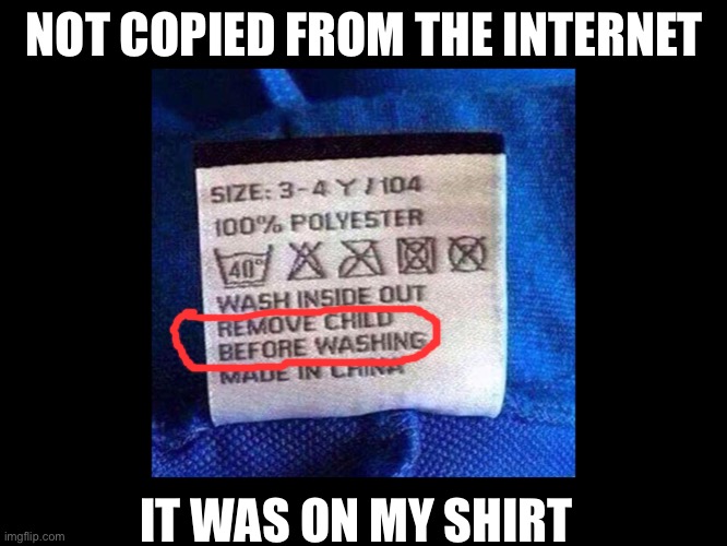 Hold on, wait a minute, something ain’t right | NOT COPIED FROM THE INTERNET; IT WAS ON MY SHIRT | image tagged in child in the washer,why are you reading this | made w/ Imgflip meme maker