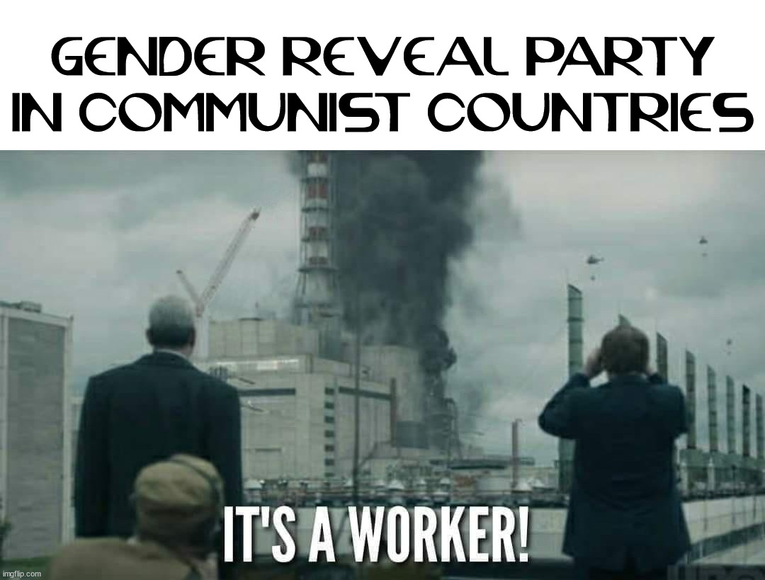 Only one gender | GENDER REVEAL PARTY IN COMMUNIST COUNTRIES | image tagged in political meme | made w/ Imgflip meme maker