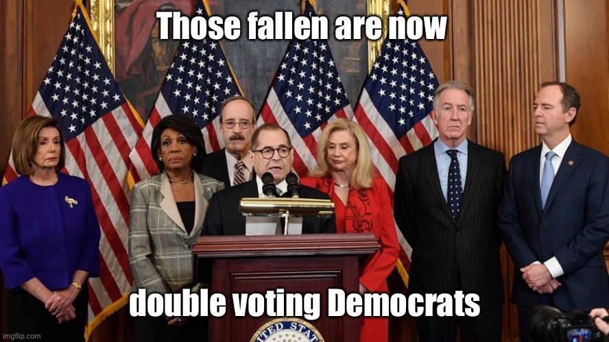 House Democrats | Those fallen are now double voting Democrats | image tagged in house democrats | made w/ Imgflip meme maker