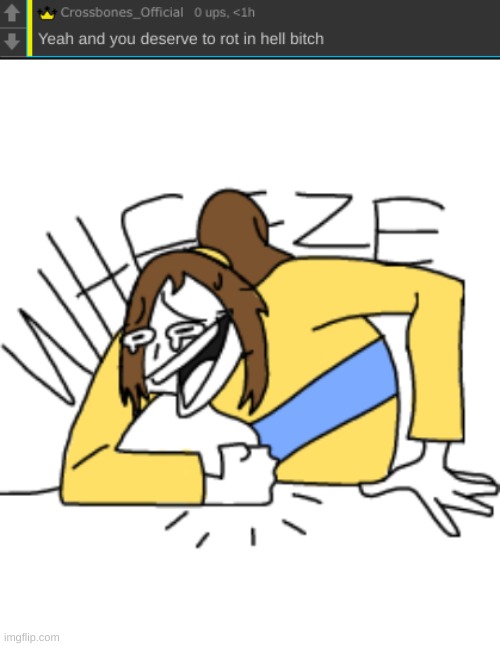 what did I even do to him lmao | image tagged in lily wheeze | made w/ Imgflip meme maker