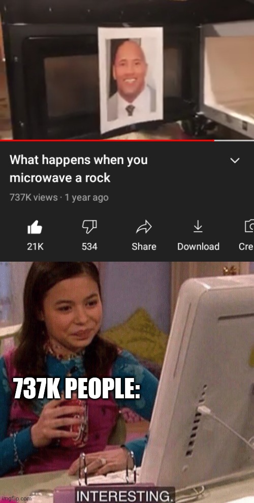 Y | 737K PEOPLE: | image tagged in icarly interesting | made w/ Imgflip meme maker