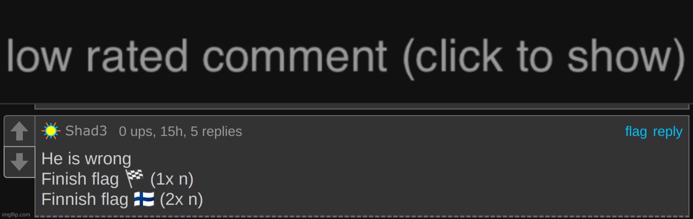 Why Shad3? I downvoted that comment and find the low rated comment at the end of the comments in the link. | image tagged in low rated comment dark mode version | made w/ Imgflip meme maker
