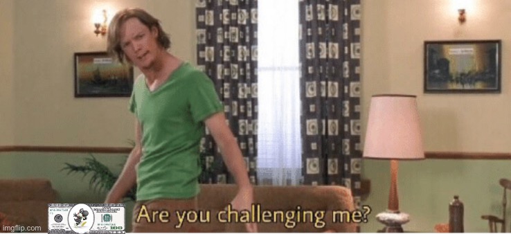 are you challenging me | image tagged in are you challenging me | made w/ Imgflip meme maker