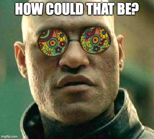 Acid kicks in Morpheus | HOW COULD THAT BE? | image tagged in acid kicks in morpheus | made w/ Imgflip meme maker