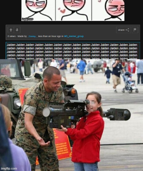 image tagged in little girl with rocket launcher | made w/ Imgflip meme maker