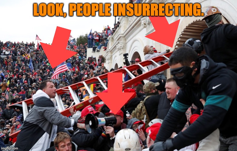 Qanon - Insurrection - Trump riot - sedition | LOOK, PEOPLE INSURRECTING. | image tagged in qanon - insurrection - trump riot - sedition | made w/ Imgflip meme maker