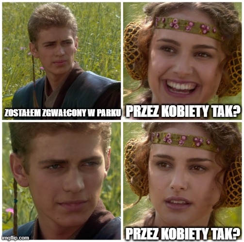 I’m going to change the world. For the better right? Star Wars. | ZOSTAŁEM ZGWAŁCONY W PARKU; PRZEZ KOBIETY TAK? PRZEZ KOBIETY TAK? | image tagged in i m going to change the world for the better right star wars | made w/ Imgflip meme maker