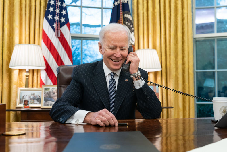Biden on Phone Blank Meme Template