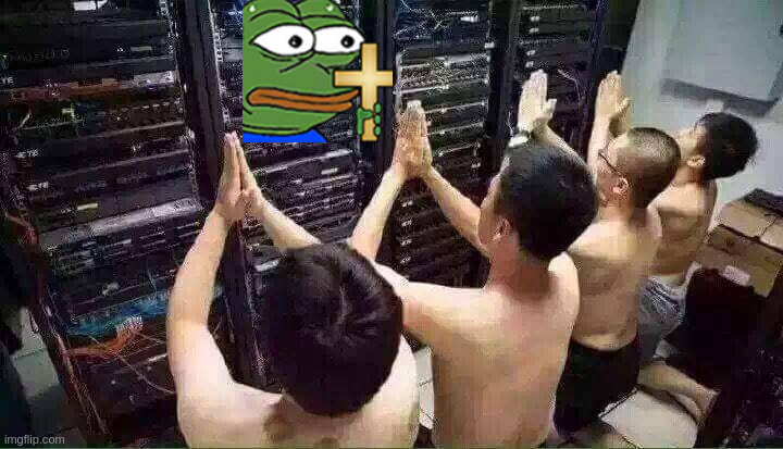 Praying to the server gods | image tagged in praying to the server gods | made w/ Imgflip meme maker