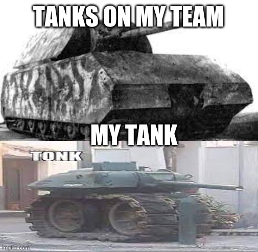 tonk | TANKS ON MY TEAM; MY TANK | image tagged in tonk | made w/ Imgflip meme maker