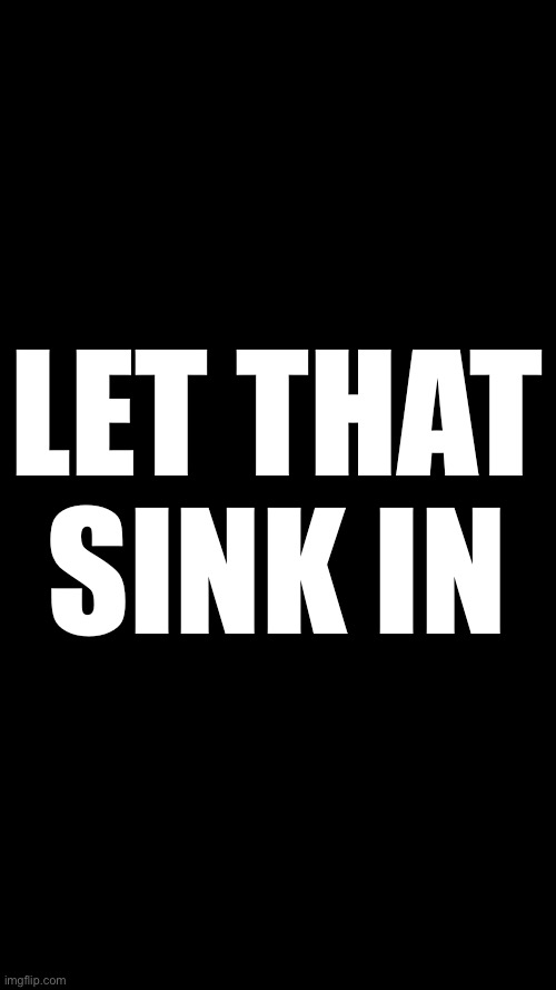 Blank Black | LET THAT SINK IN | image tagged in blank black | made w/ Imgflip meme maker