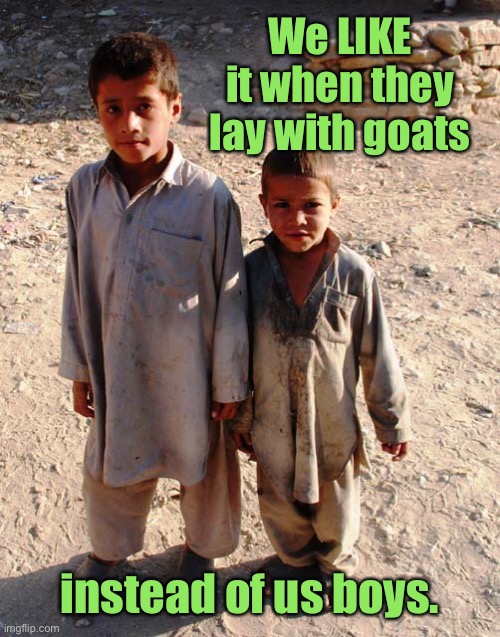 We LIKE it when they lay with goats instead of us boys. | made w/ Imgflip meme maker
