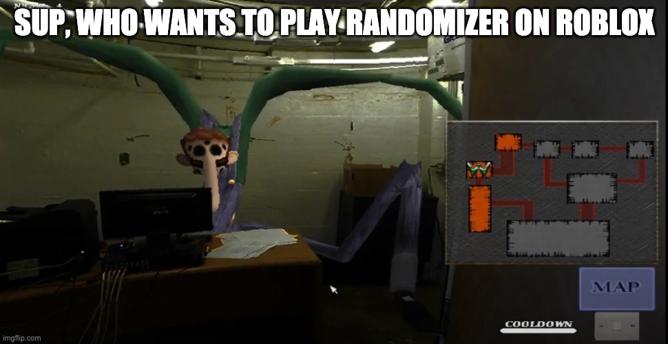 happier | SUP, WHO WANTS TO PLAY RANDOMIZER ON ROBLOX | image tagged in happier | made w/ Imgflip meme maker