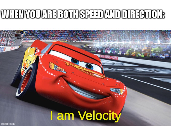 Im taking physics right now and Just thought of this in the middle of class (95) | WHEN YOU ARE BOTH SPEED AND DIRECTION:; I am Velocity | image tagged in blank white template,i am speed blank | made w/ Imgflip meme maker